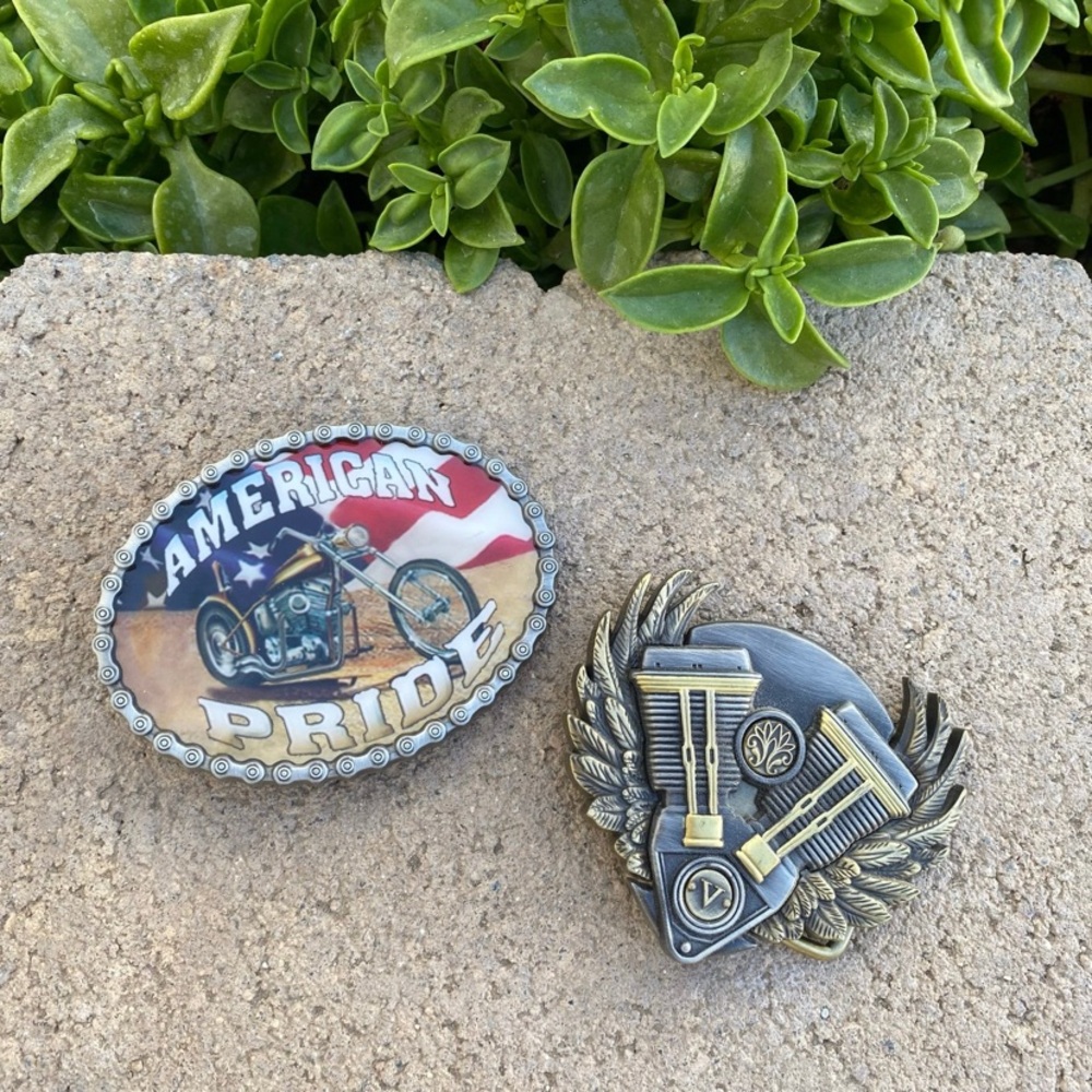The Bradford Exchange belt buckles x2